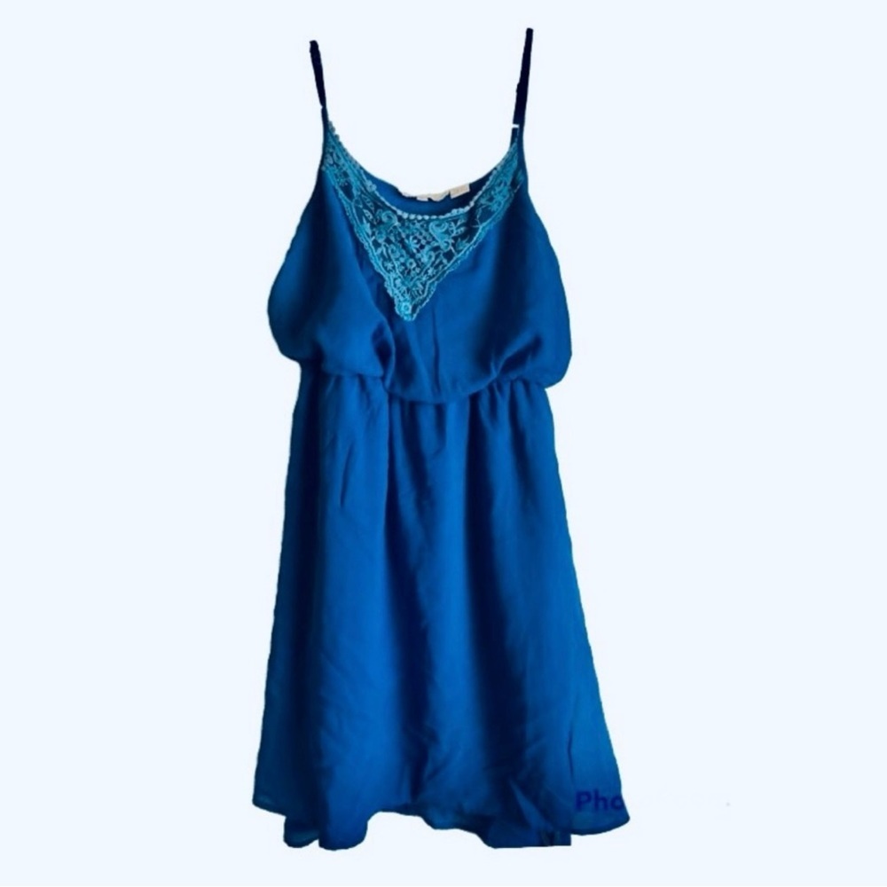 Jessica Taylor Blue Sheer Dress XL